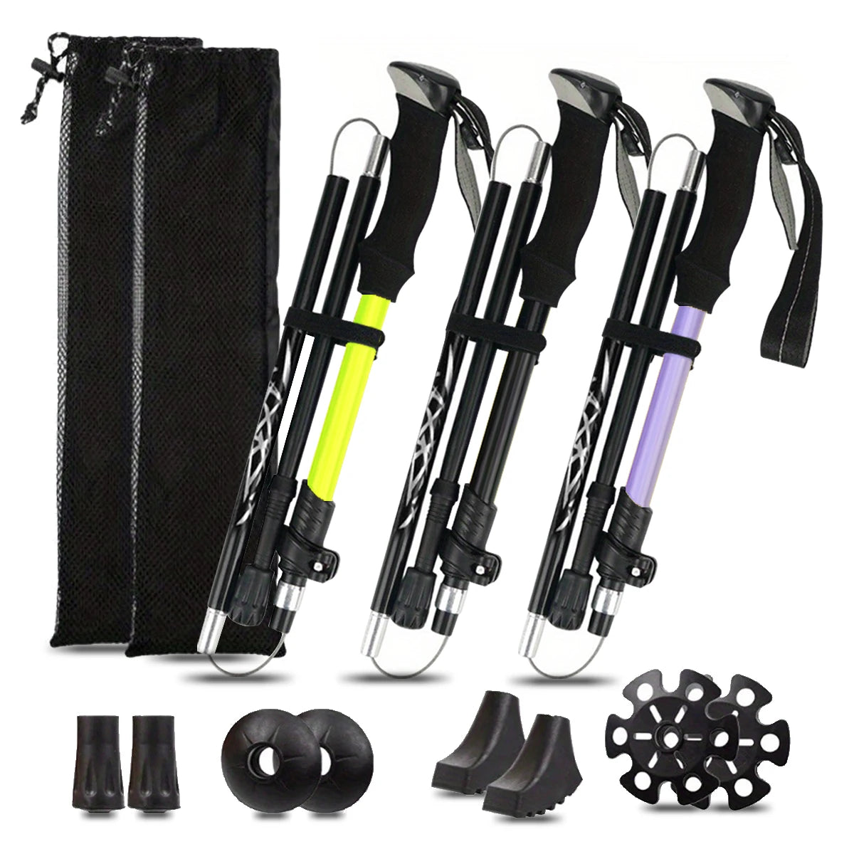 Ultralight Aluminum Folding Trekking Pole for Hiking and Mountaineering