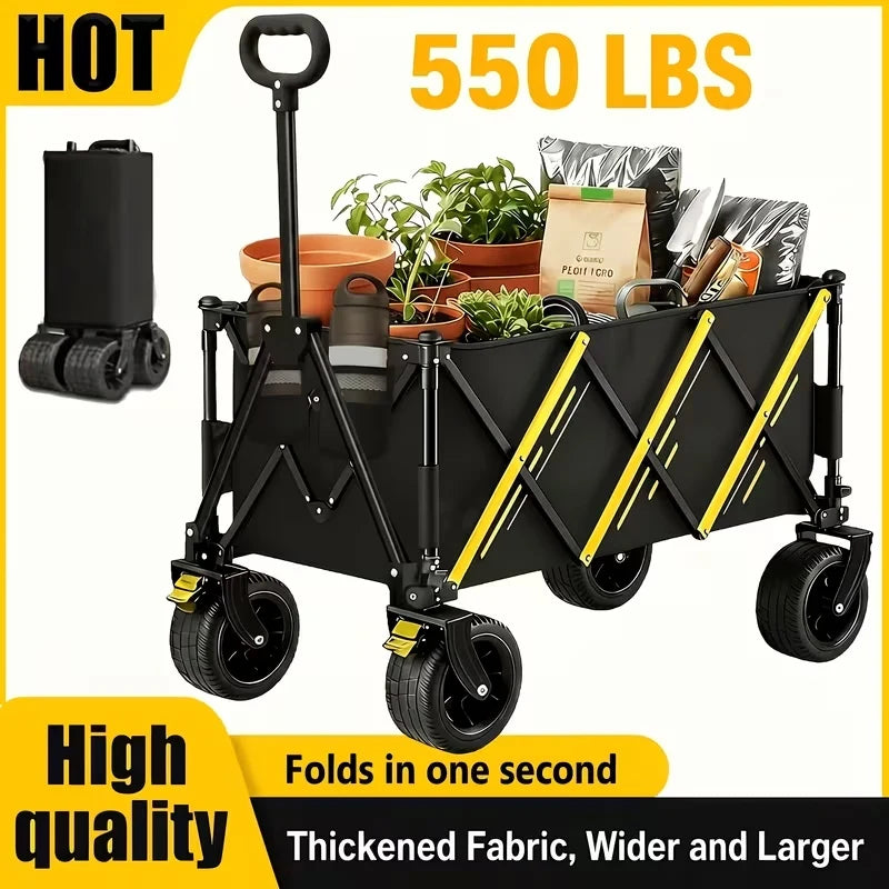Heavy Duty Folding Utility Wagon for Camping and Outdoor Use