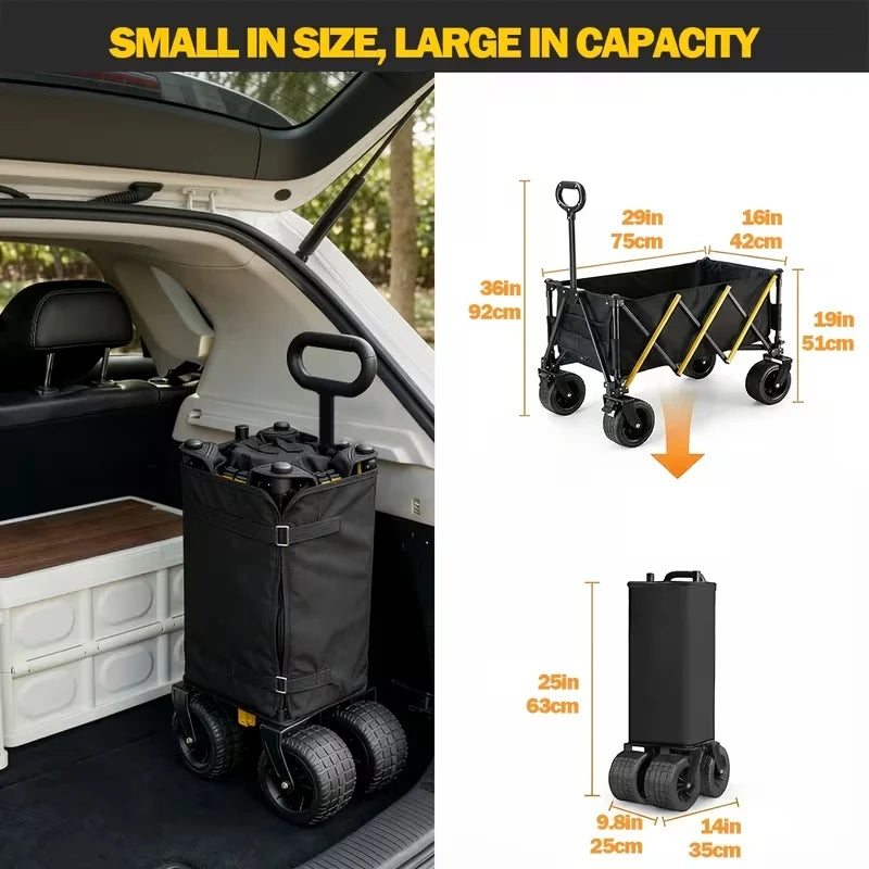 Heavy Duty Folding Utility Wagon for Camping and Outdoor Use