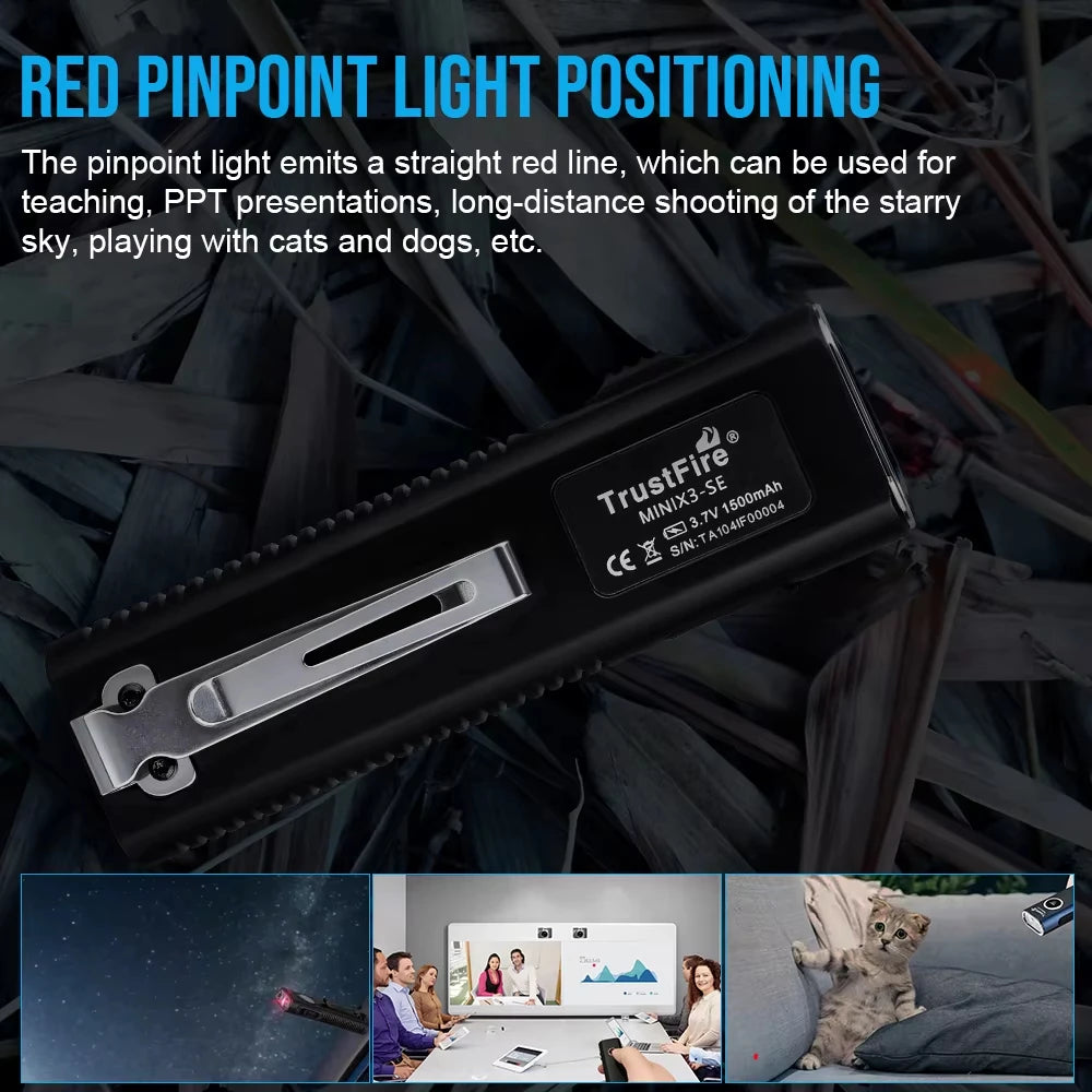 TrustFire MINIX3-SE Rechargeable EDC Flashlight With UV Light