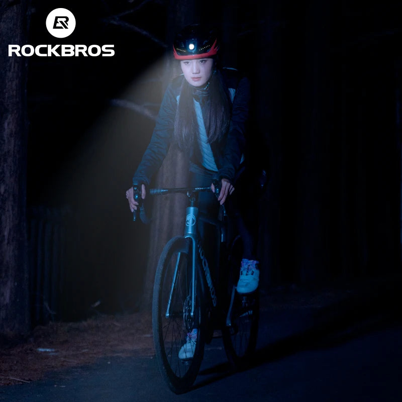 ROCKBROS LED Cycling Helmet With Rechargeable Front Safety Light