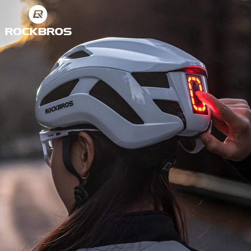 ROCKBROS LED Cycling Helmet With Rechargeable Front Safety Light