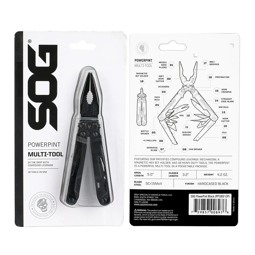 SOG PowerPint Multi Tool With 18 Essential Pocket Tools