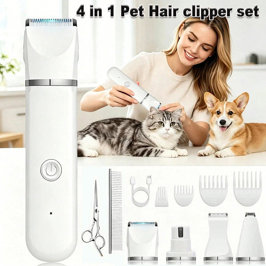 SHUYU Rechargeable Pet Grooming Clipper Kit for Dogs and Cats