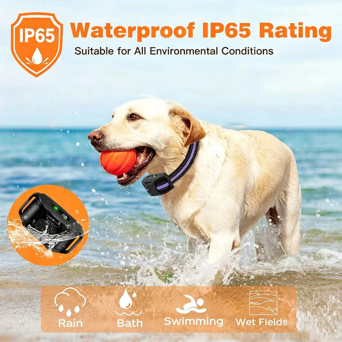 WXRPET Waterproof Remote Dog Training Collar With Vibration And Beep