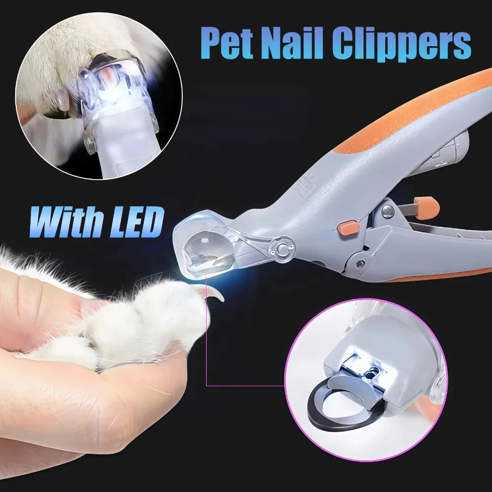 LED Pet Nail Clipper With Light For Cat Dog Grooming