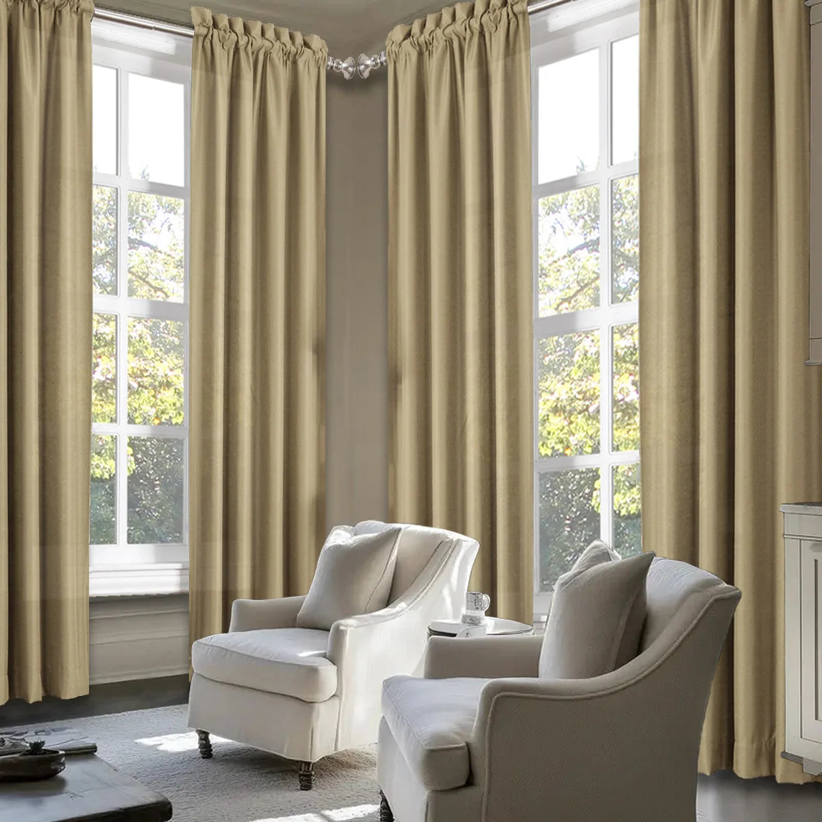 4pcs Light Filtering Curtains - Elegant Colour Fade-Resistant Polyester with Rod Pocket Design, Perfect for Living Room, Bedroom