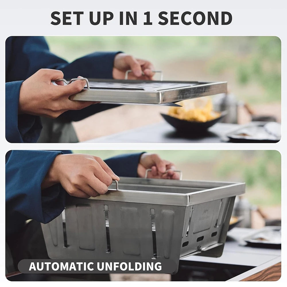 Naturehike Portable Folding Charcoal Grill for Camping and Outdoor Barbecue