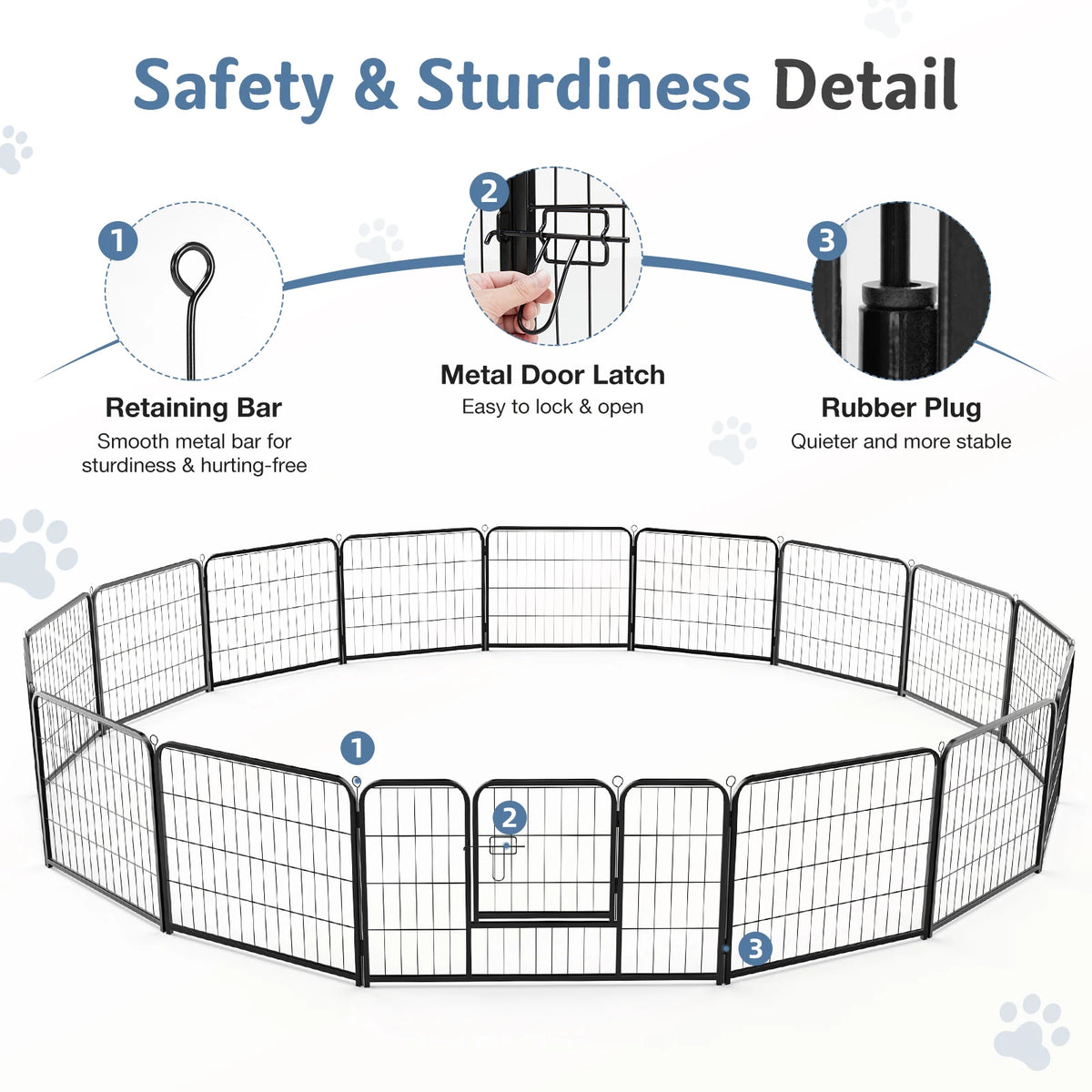 JHK Foldable Metal Dog Playpen for Indoor and Outdoor Exercise