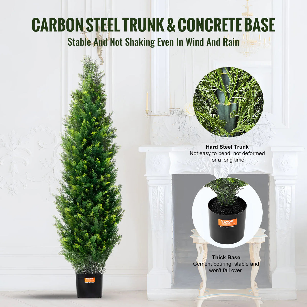 SucceBuy Artificial Cedar Topiary Trees for Home and Outdoor Decor
