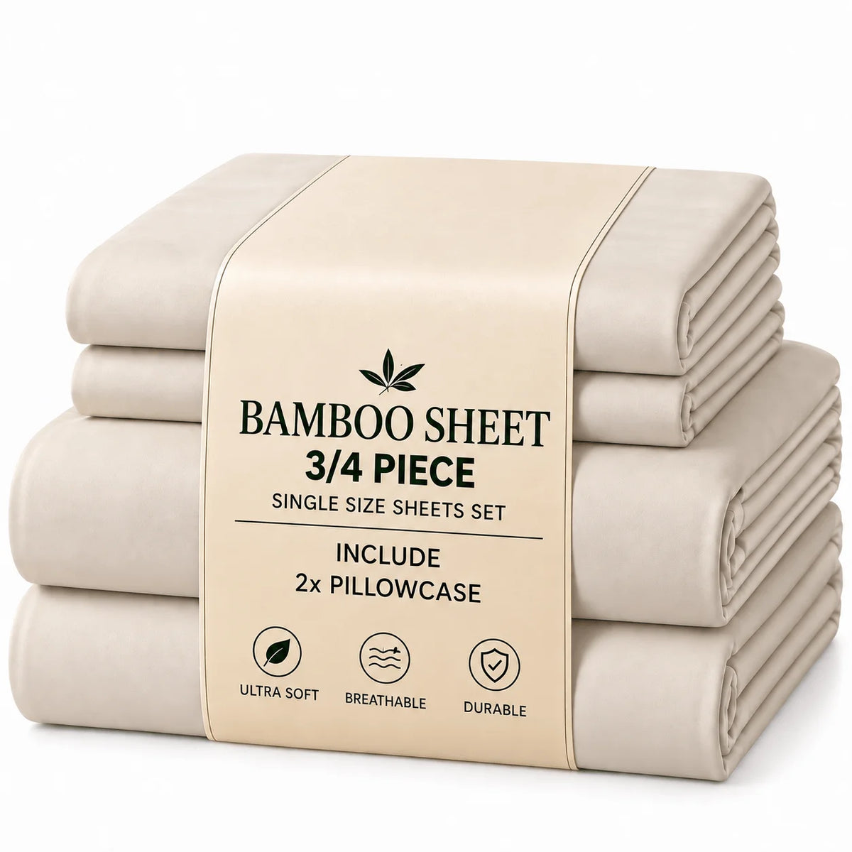 3/4pcs  Bamboo Sheet Set, Twin/Full/Queen/King Size, Ultra Soft Breathable Hotel Style Bedding, 15 Inch Deep Pocket Fitted Sheet, Wrinkle Resistant & Machine Washable Bed Sheets