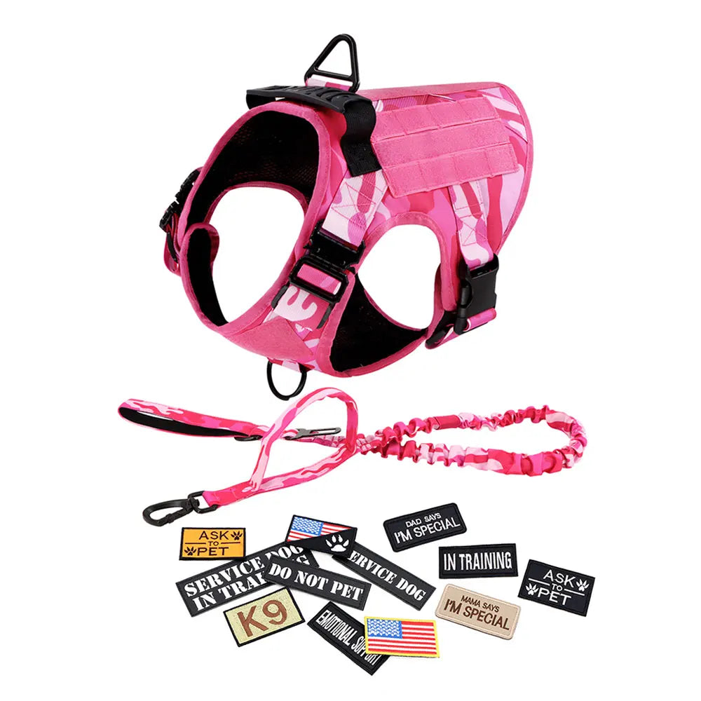 Adjustable Padded Tactical Dog Harness With Quick Release Buckle