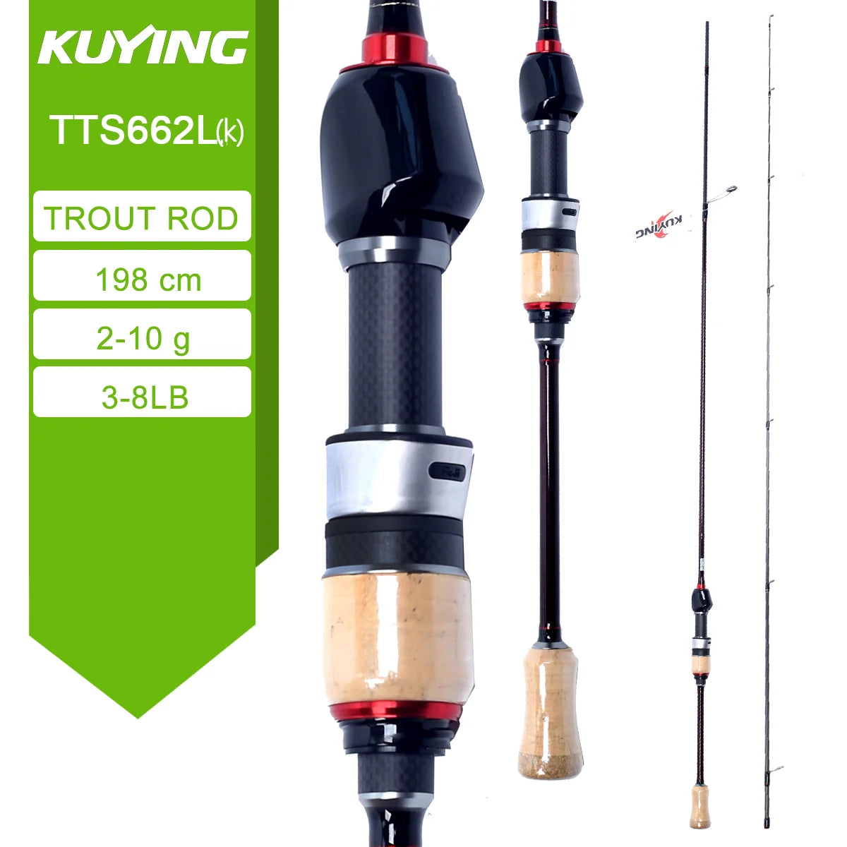 KUYING TETON Carbon Spinning And Casting Fishing Lure Rod