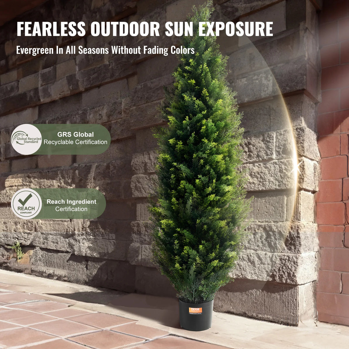 SucceBuy Artificial Cedar Topiary Trees for Home and Outdoor Decor