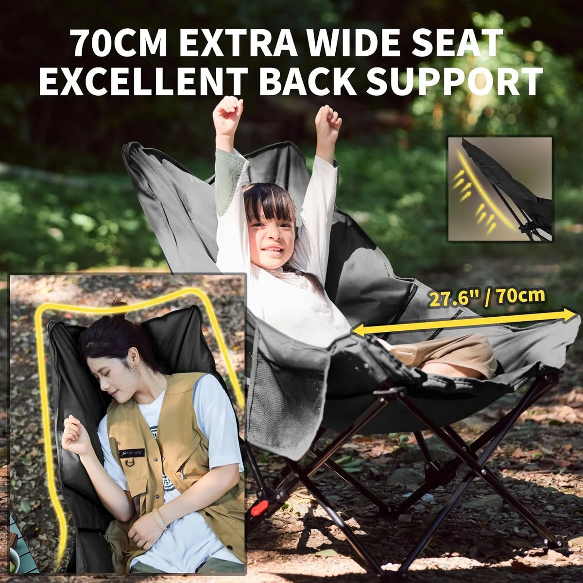 Naturehike Folding Reclining High Back Camping Chair for Outdoor Relaxing