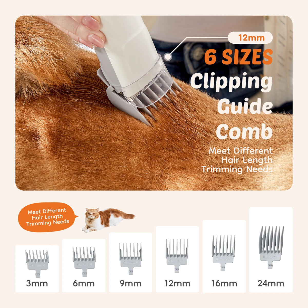 Professional Pet Grooming Vacuum Kit With Low Noise Clippers For Cats