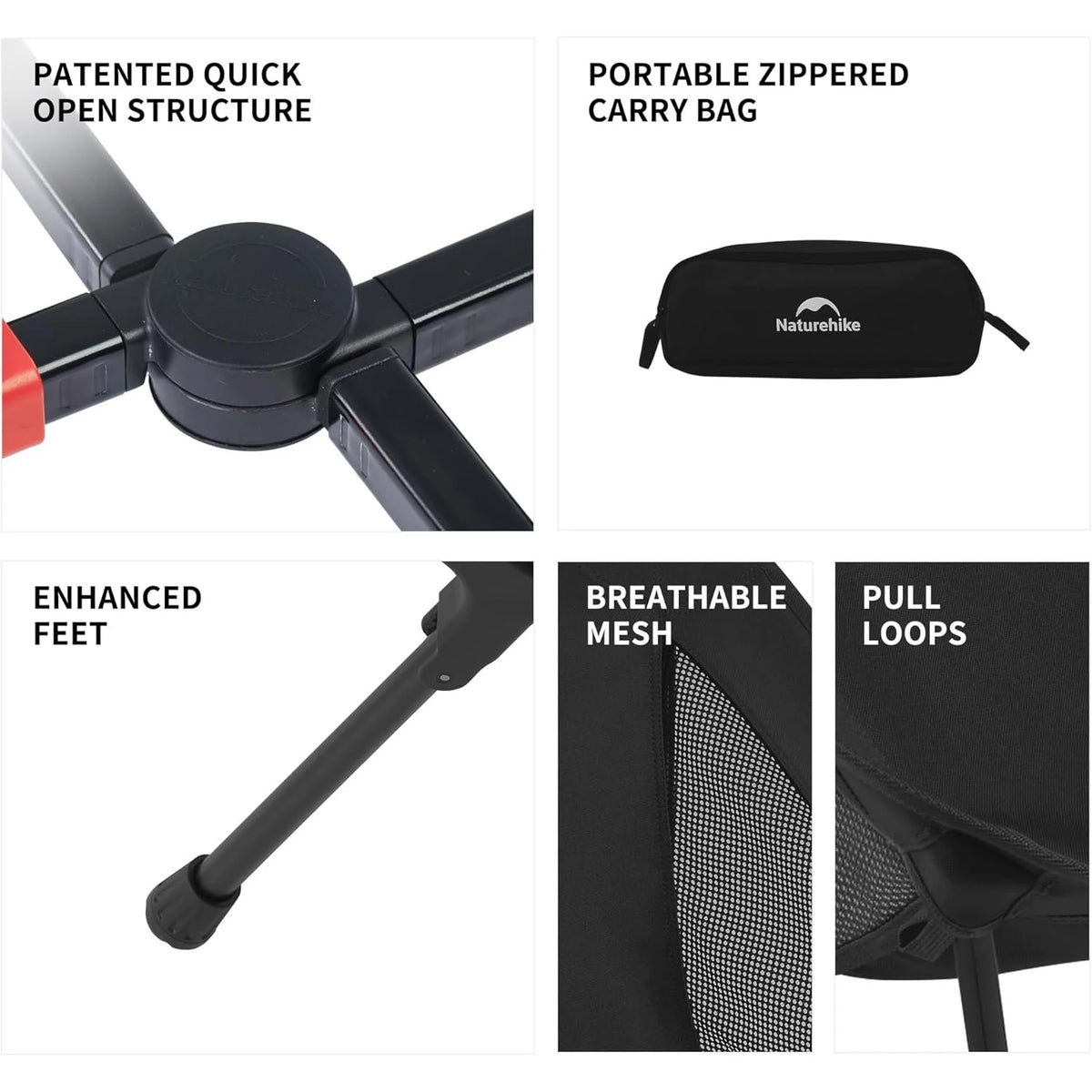 Naturehike Ultralight Folding Camping Chair for Hiking and Fishing