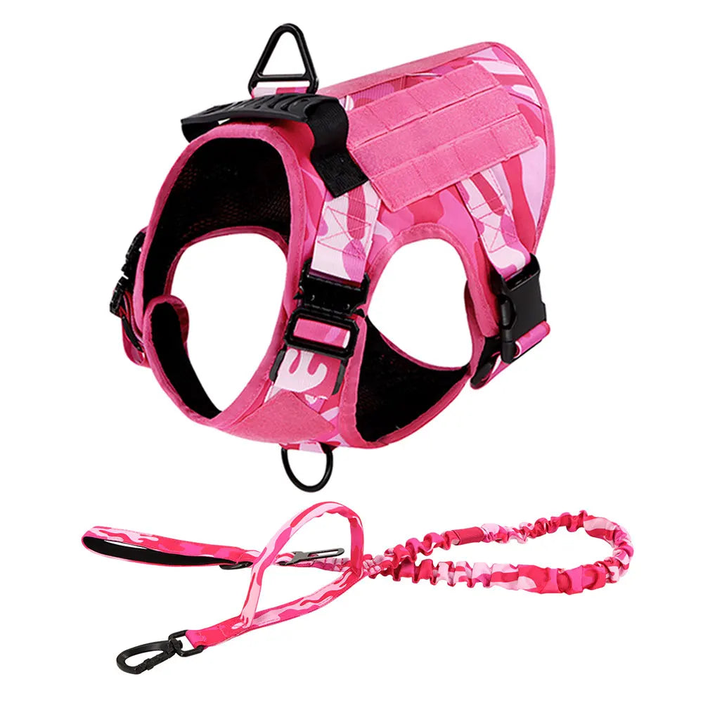 Adjustable Padded Tactical Dog Harness With Quick Release Buckle