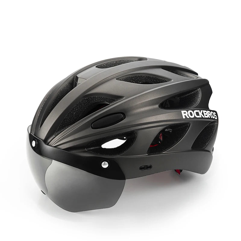 ROCKBROS Lightweight Cycling Helmet With Integrated Goggles For MTB