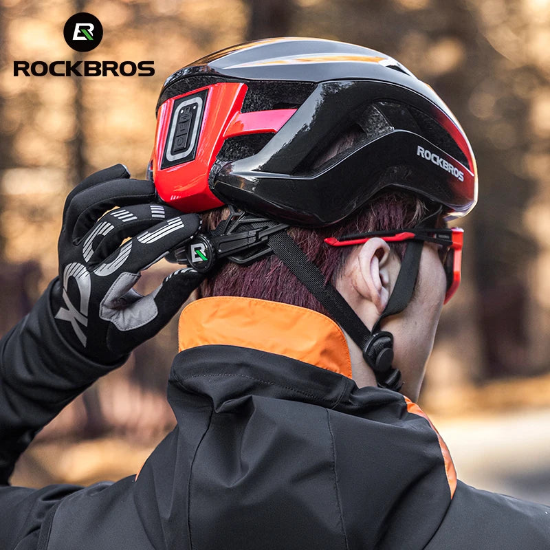 ROCKBROS LED Cycling Helmet With Rechargeable Front Safety Light