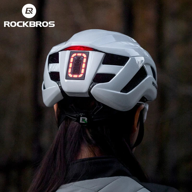 ROCKBROS LED Cycling Helmet With Rechargeable Front Safety Light