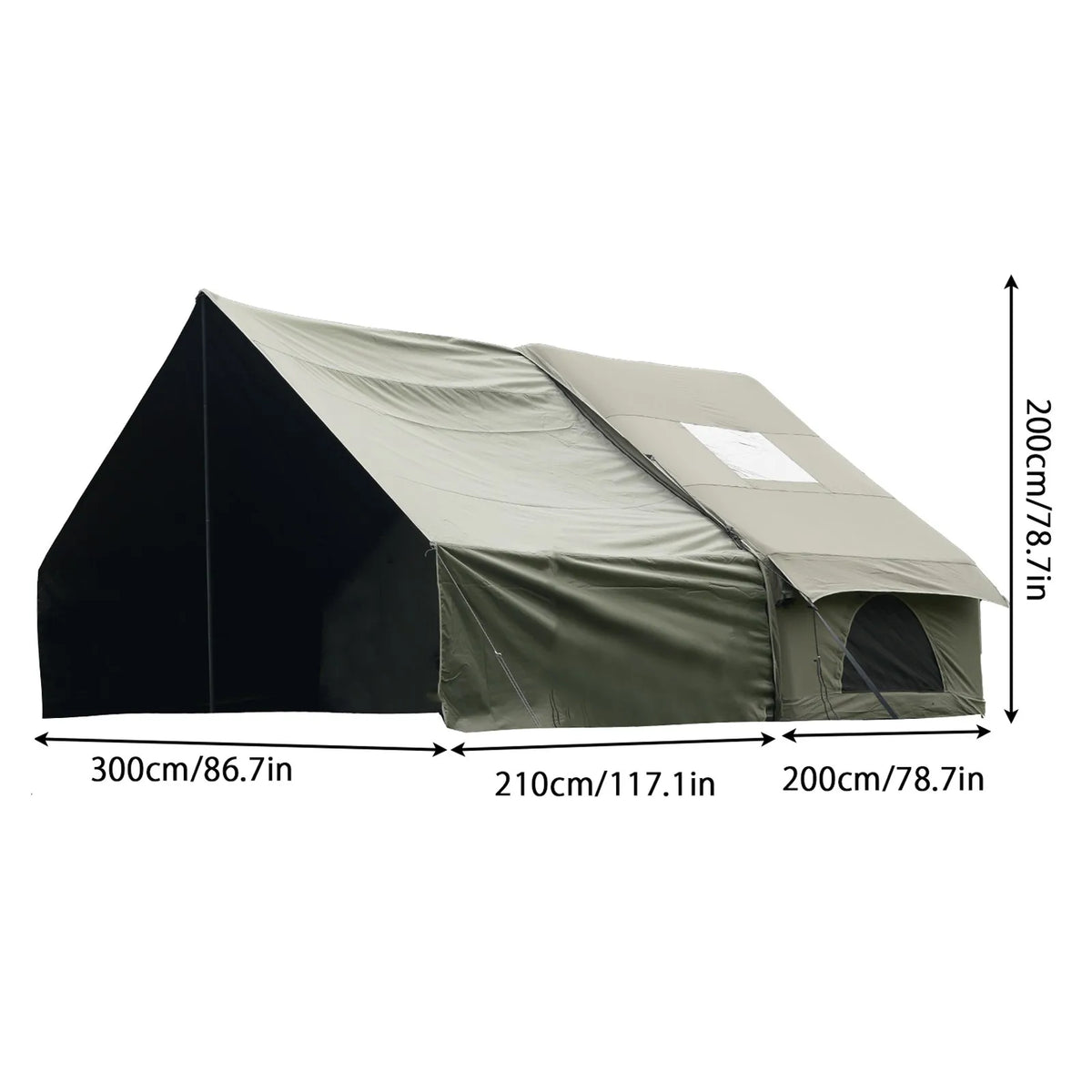 PAKICETUS Inflatable Camping Tent Luxury Glamping Tent with Roof Window Carry Bag Easy Setup Outdoor Tent for Family Weekend Trip Group Gathering, 4/6/8/10/12 Person