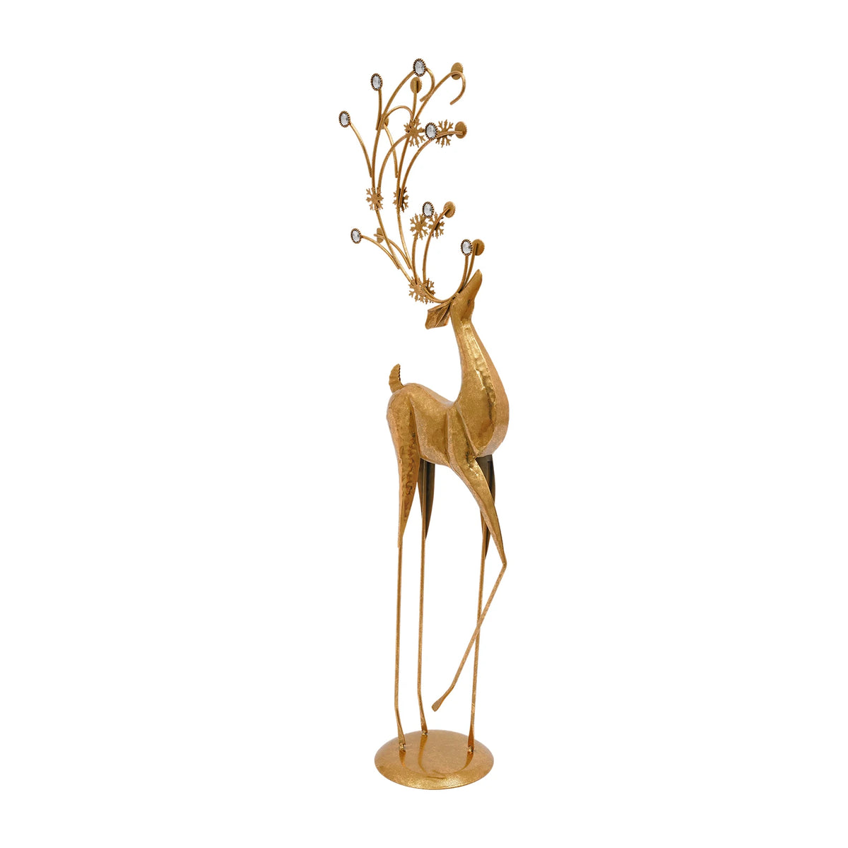 Metal Deer Figurine Statue for Elegant Indoor Holiday Decor