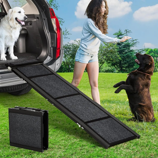 HiMISS Folding Portable Non Slip Car Ramp for Pets