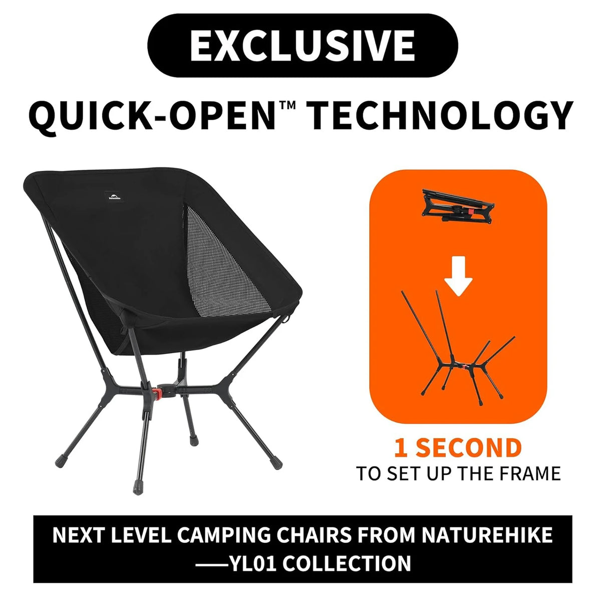 Naturehike Ultralight Folding Camping Chair for Hiking and Fishing
