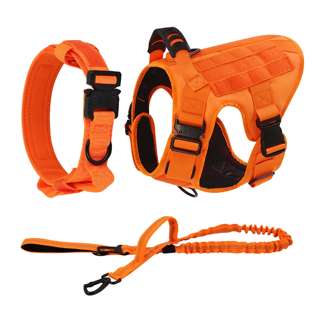 Adjustable Padded Tactical Dog Harness With Quick Release Buckle