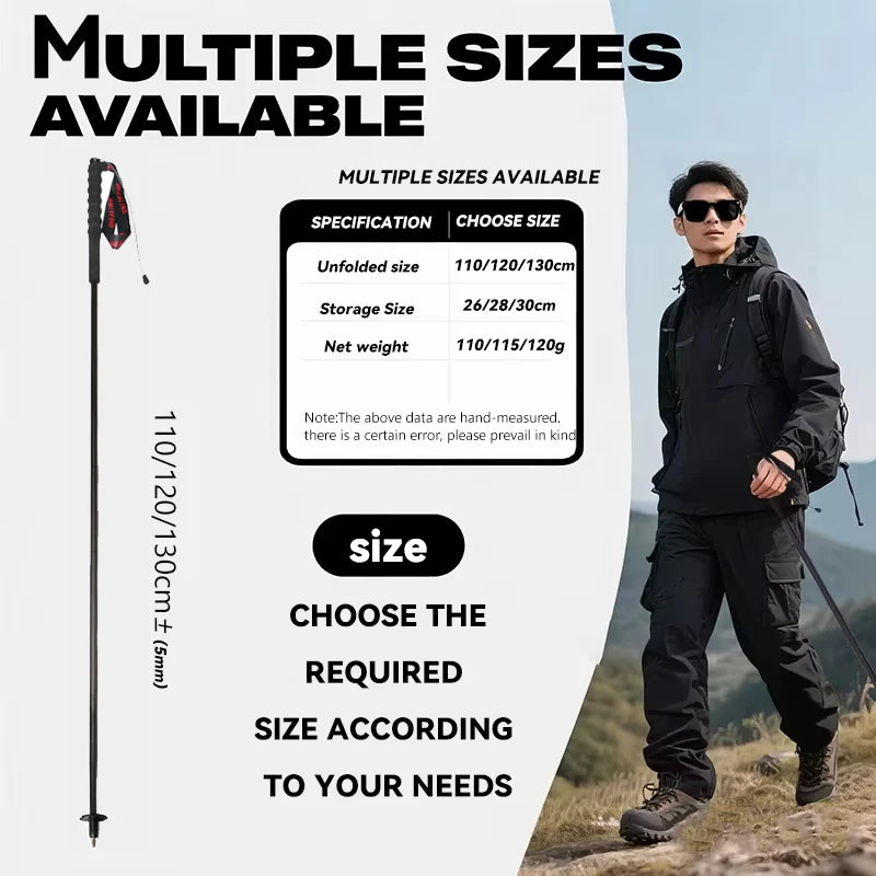OKHEALING Carbon Fiber Folding Trekking Poles for Hiking and Camping