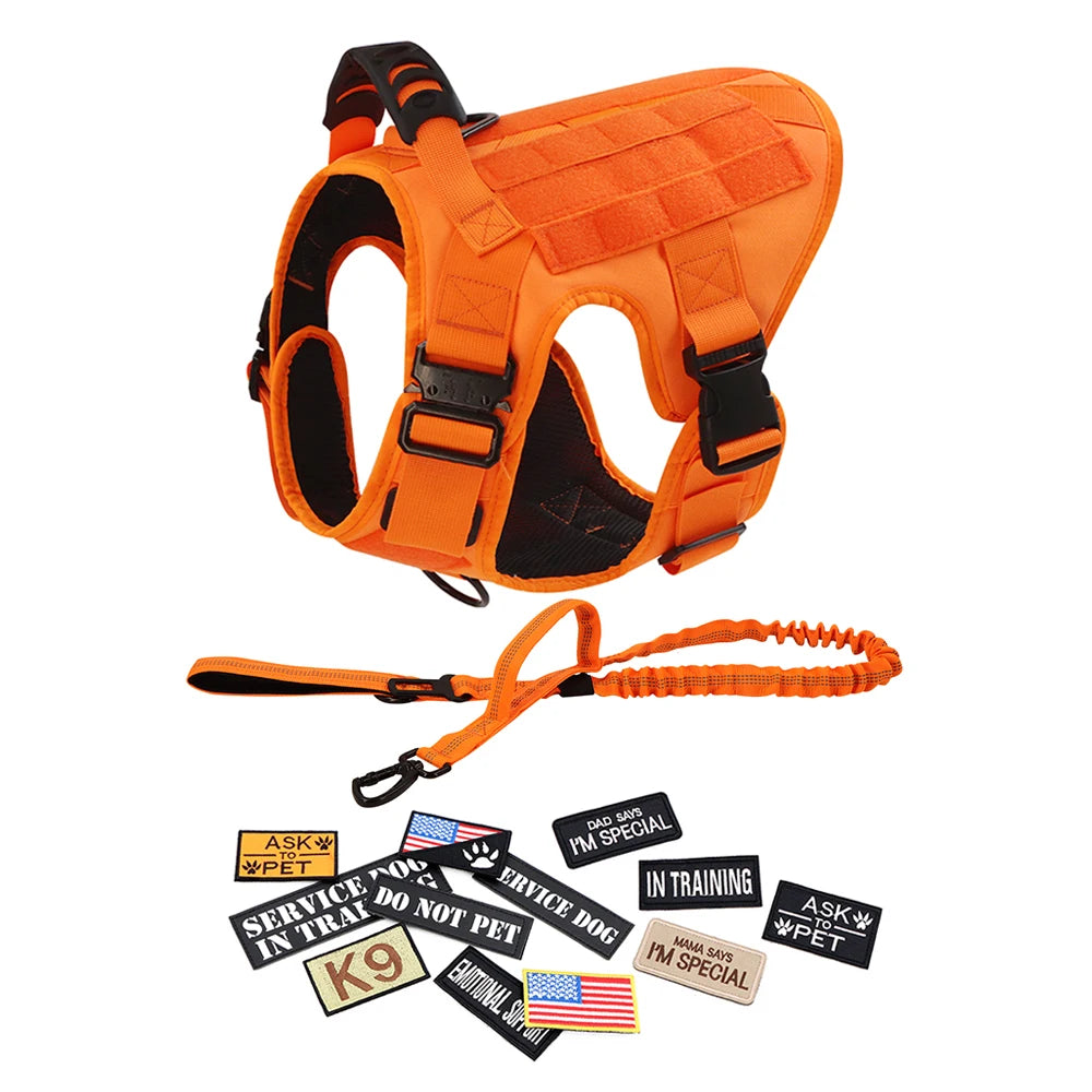 Adjustable Padded Tactical Dog Harness With Quick Release Buckle