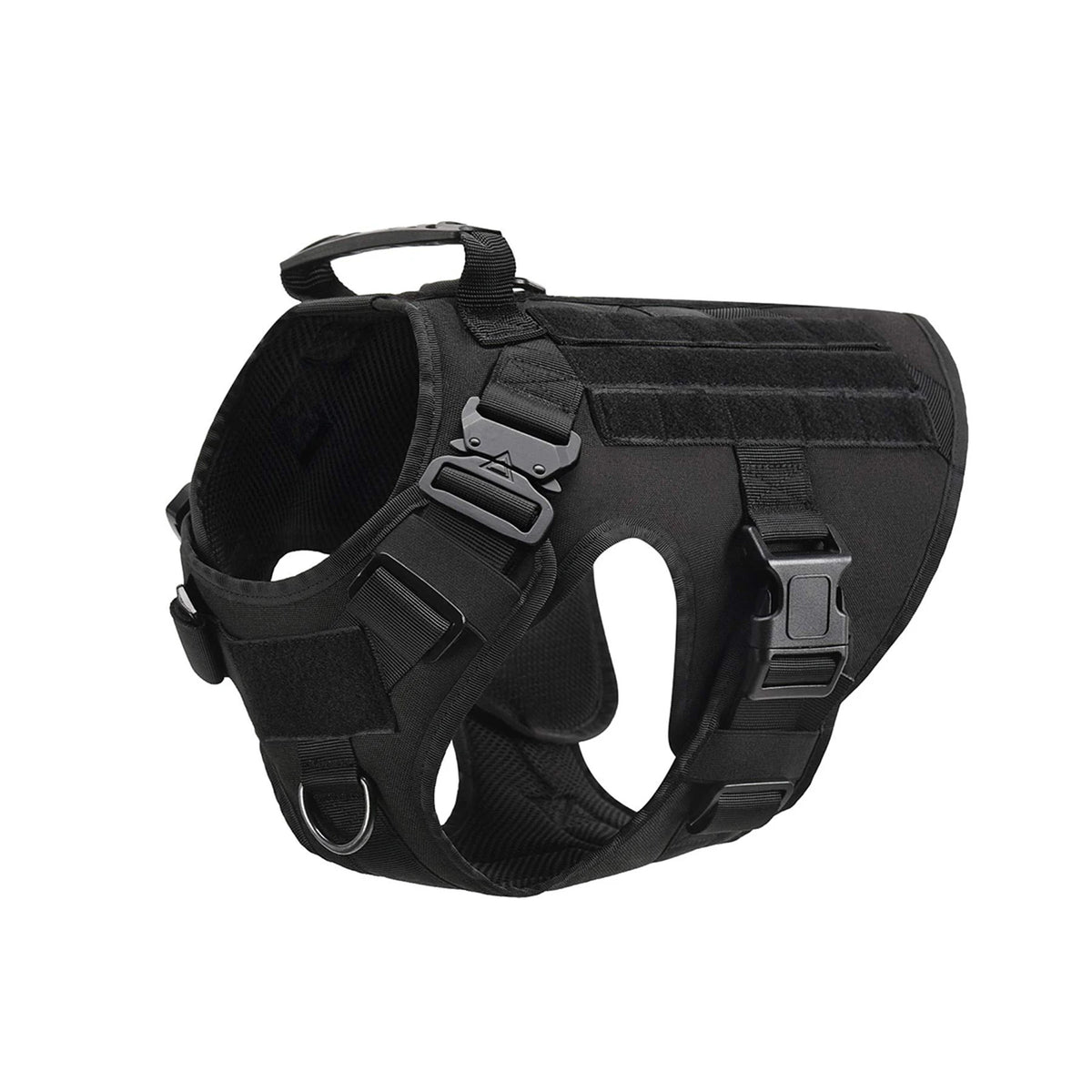 PETRAVEL Tactical Dog Harness With Molle Pouches Collar And Leash