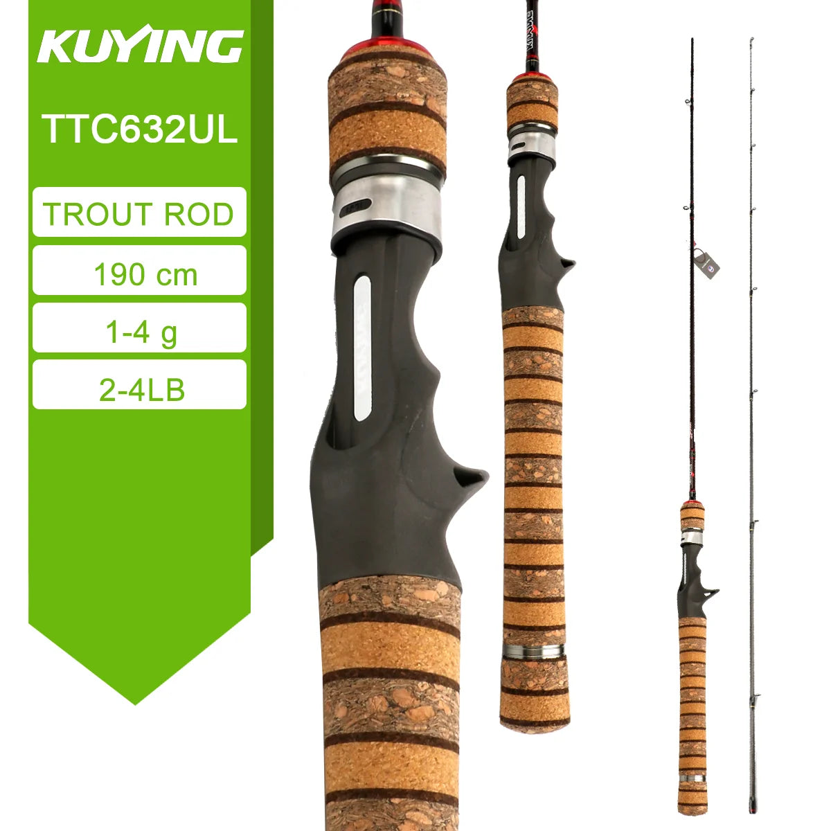 KUYING TETON Carbon Spinning And Casting Fishing Lure Rod