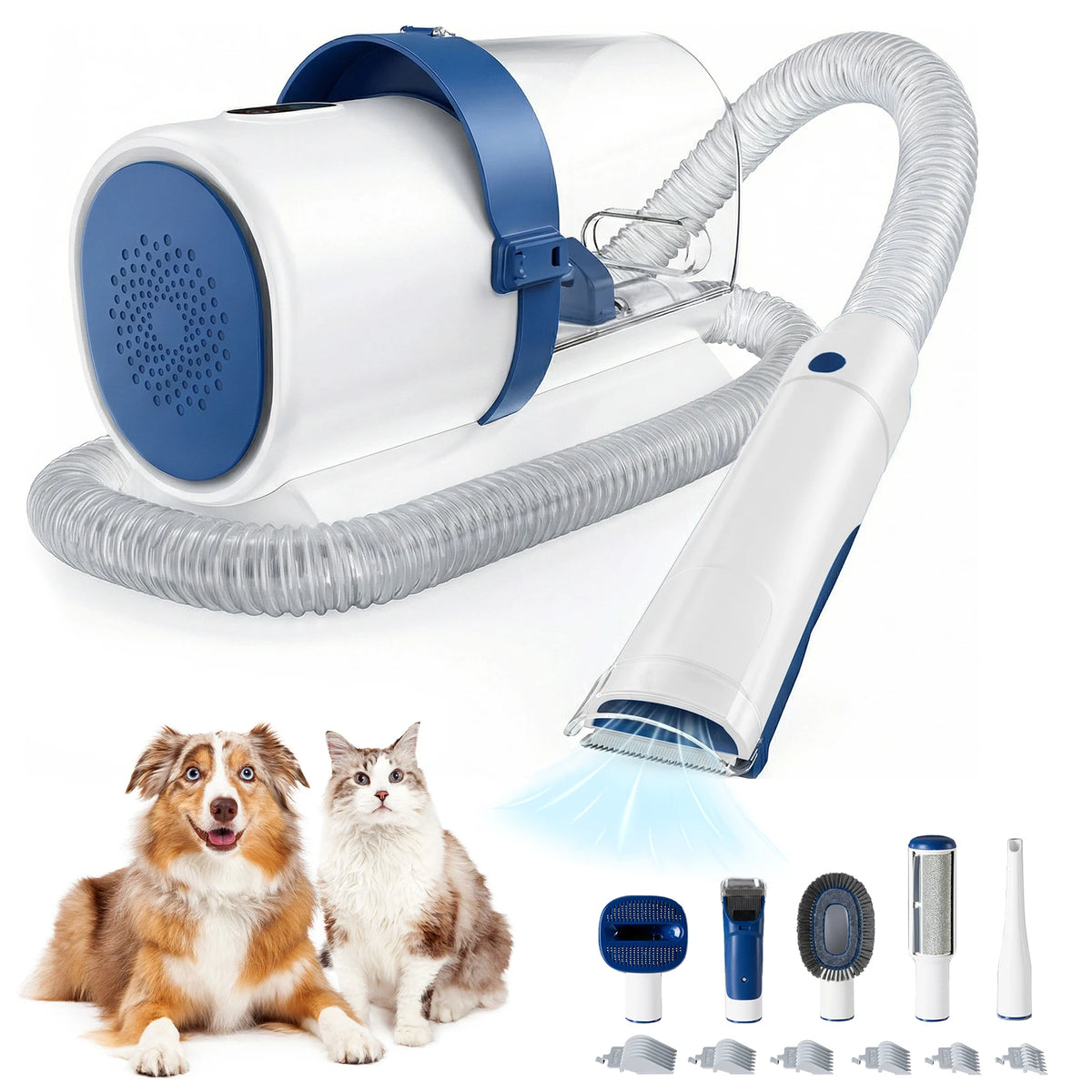Professional Pet Grooming Vacuum Kit With Low Noise Clippers For Cats