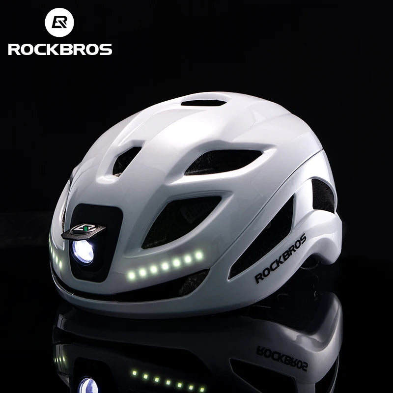 ROCKBROS LED Cycling Helmet With Rechargeable Front Safety Light