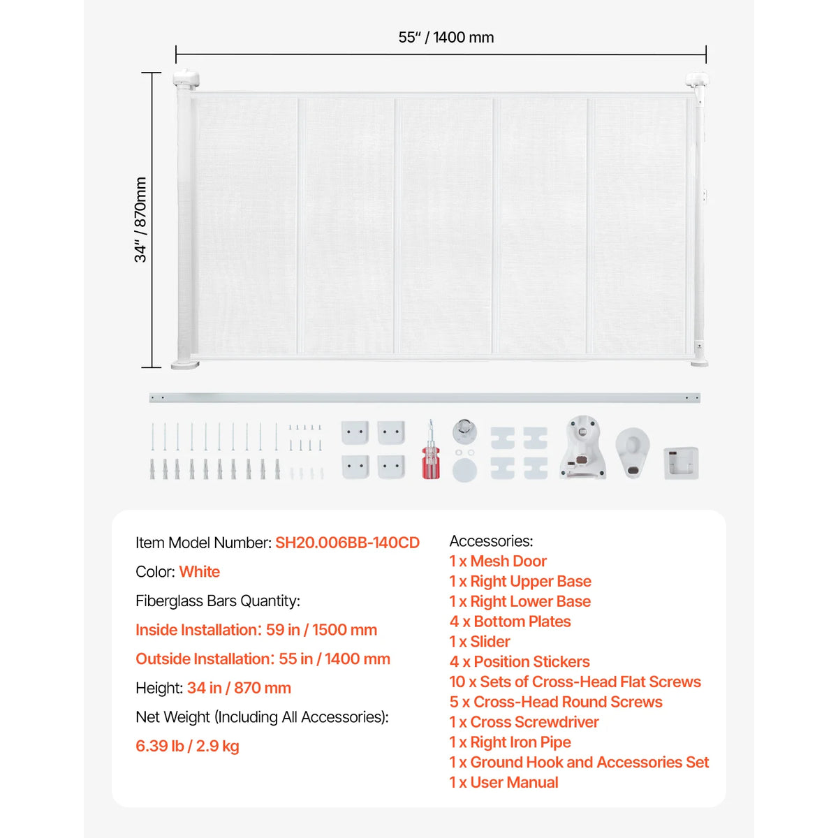 SucceBuy Retractable Safety Gate for Babies, Children and Pets