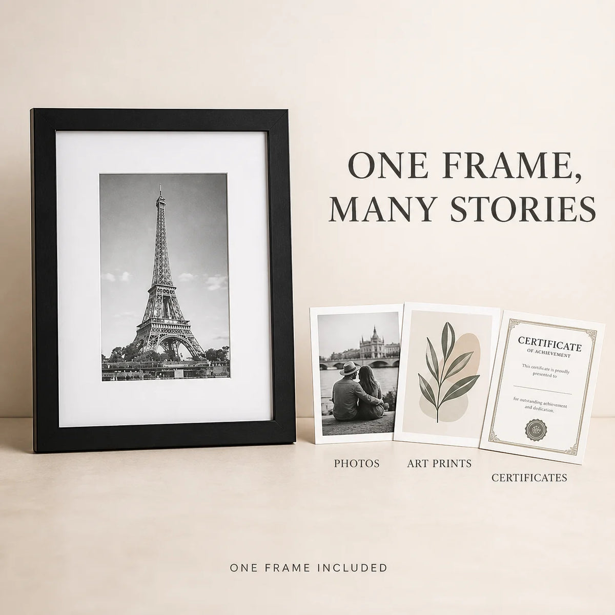 Eiffel Tower Picture Frame Black Art Decor with White Mat Eiffel Tower Wall Art for Home Living Room Best 2026