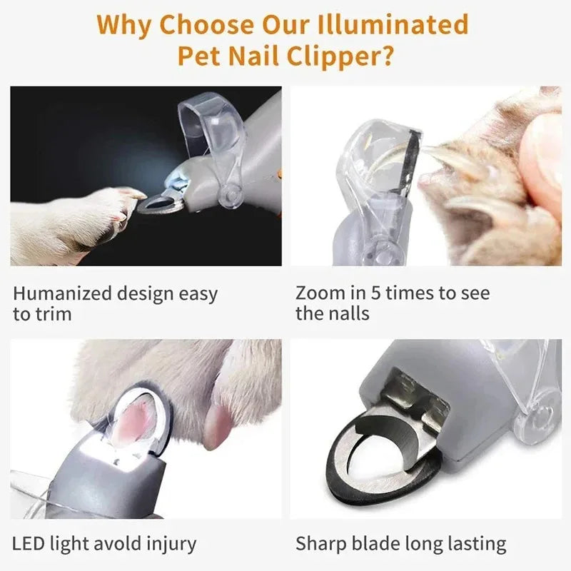LED Pet Nail Clippers for Safe Dog and Cat Grooming