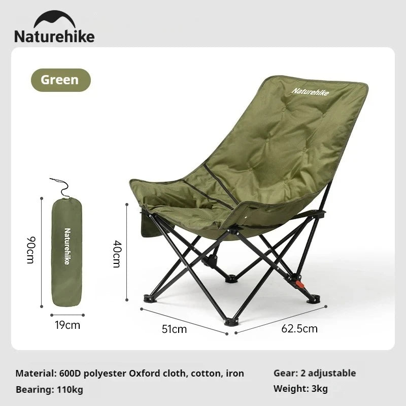 Naturehike Folding Reclining High Back Camping Chair for Outdoor Relaxing