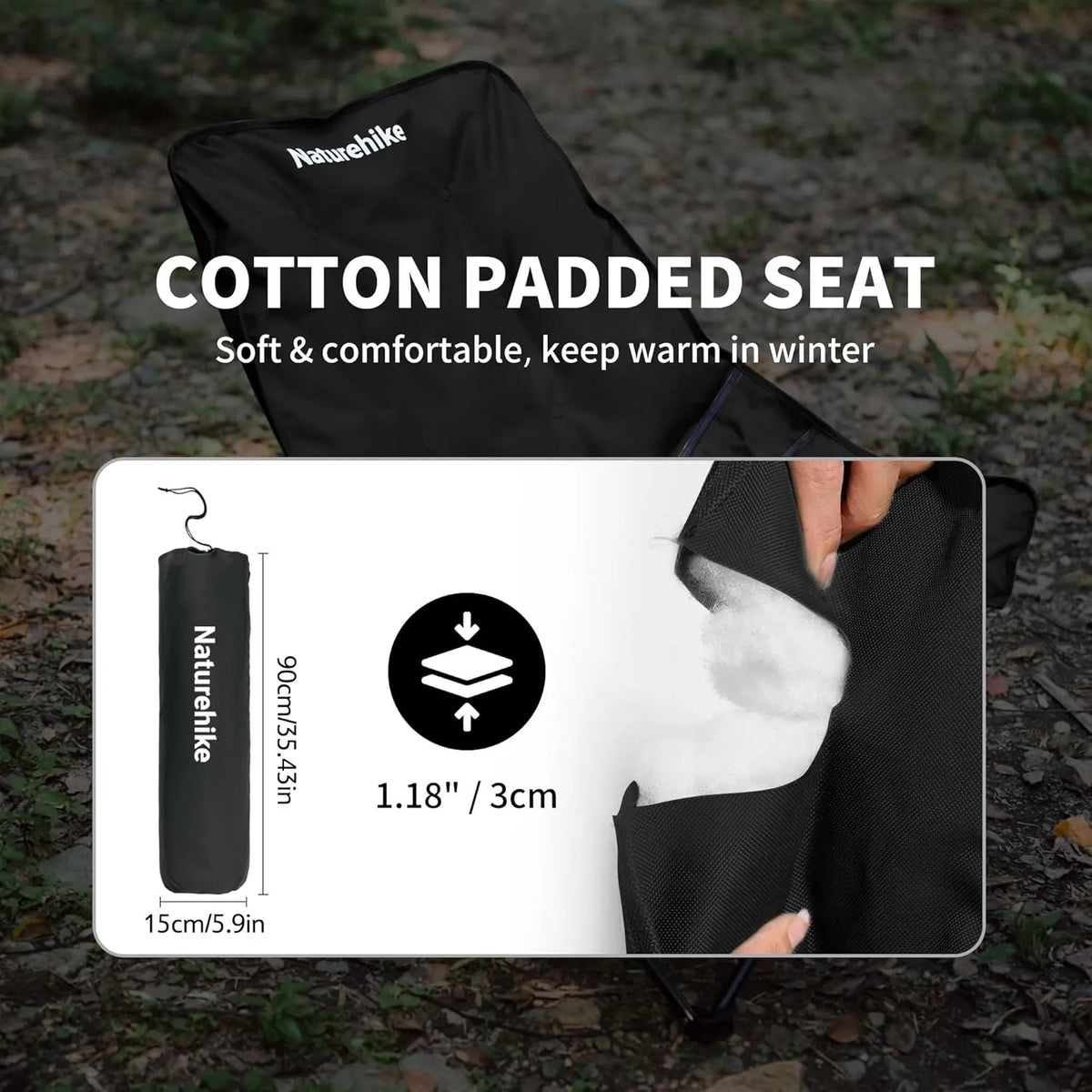 Naturehike Folding Reclining High Back Camping Chair for Outdoor Relaxing