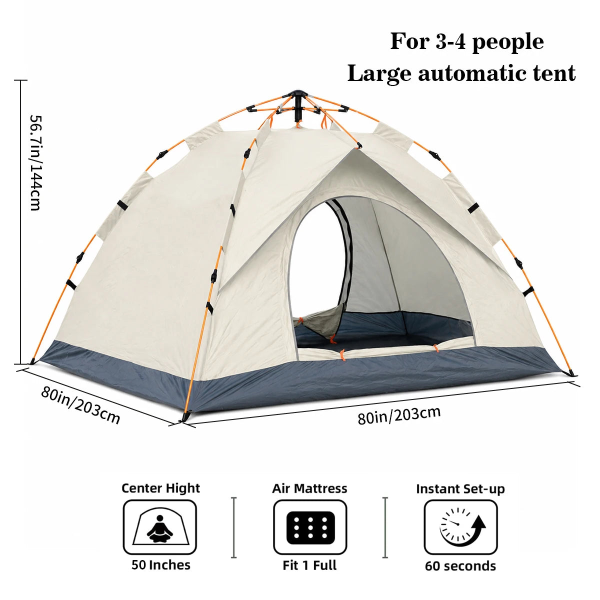 TRIBENEST Automatic Pop Up Camping Tent for Outdoor Family Adventures