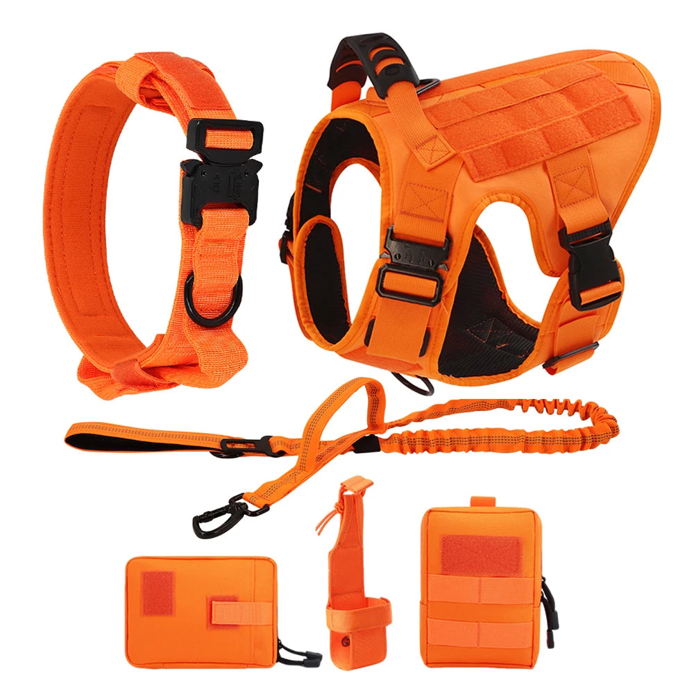 Adjustable Padded Tactical Dog Harness With Quick Release Buckle