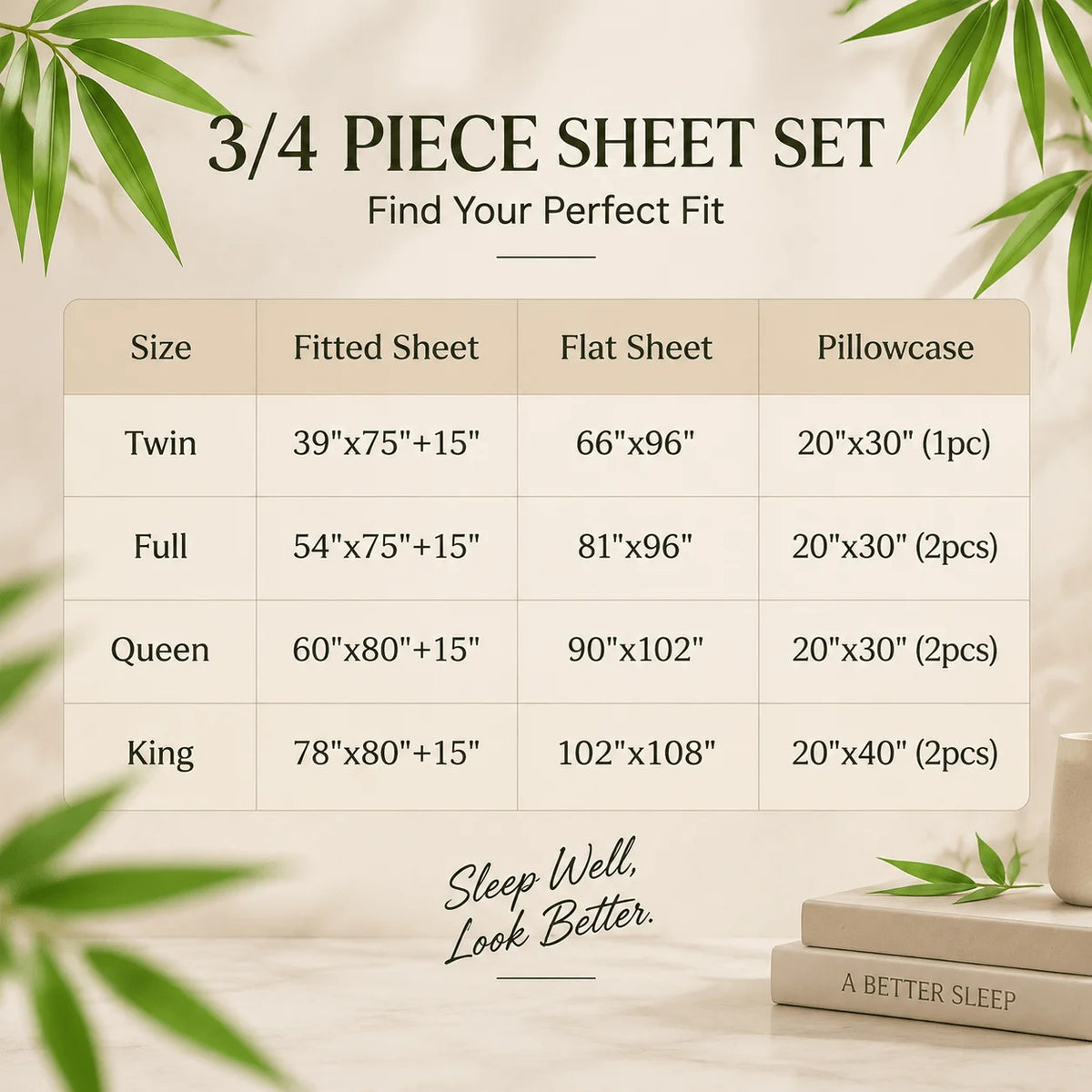 3/4pcs  Bamboo Sheet Set, Twin/Full/Queen/King Size, Ultra Soft Breathable Hotel Style Bedding, 15 Inch Deep Pocket Fitted Sheet, Wrinkle Resistant & Machine Washable Bed Sheets