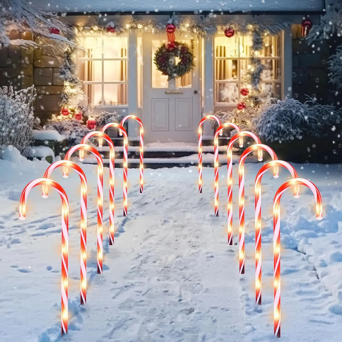 Joyfy Christmas Candy Cane Pathway Lights for Holiday Decorations