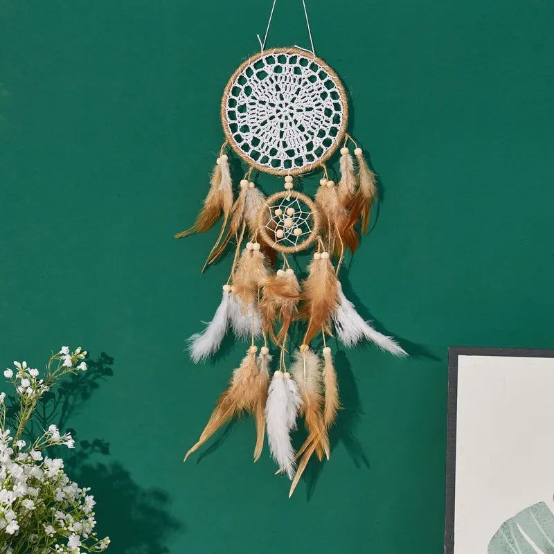 Handcrafted Moon Dream Catcher Bohemian Wall Decoration for Sweet Dreams