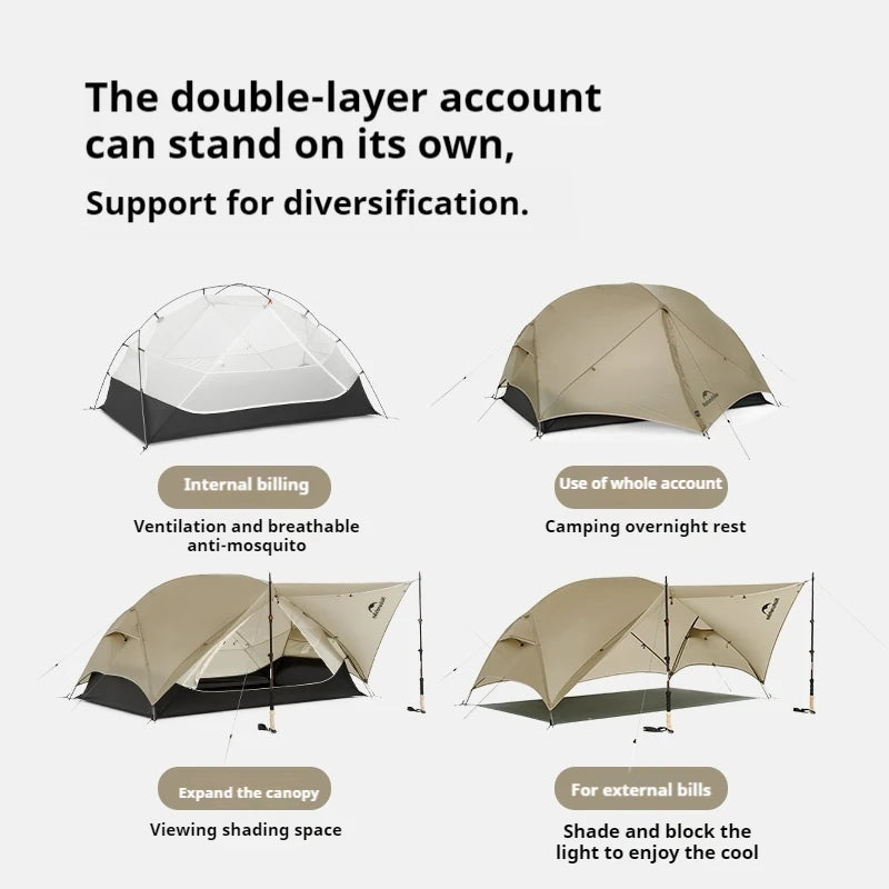 Naturehike Mongar Ultralight Two Person Three Season Camping Tent