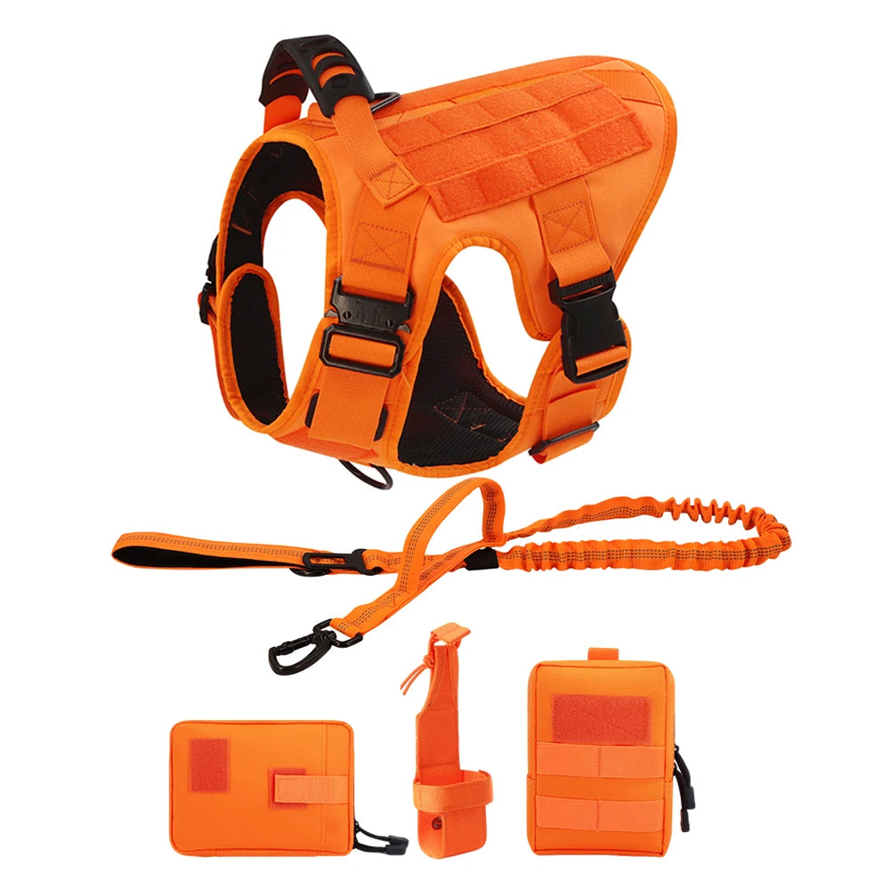 Adjustable Padded Tactical Dog Harness With Quick Release Buckle