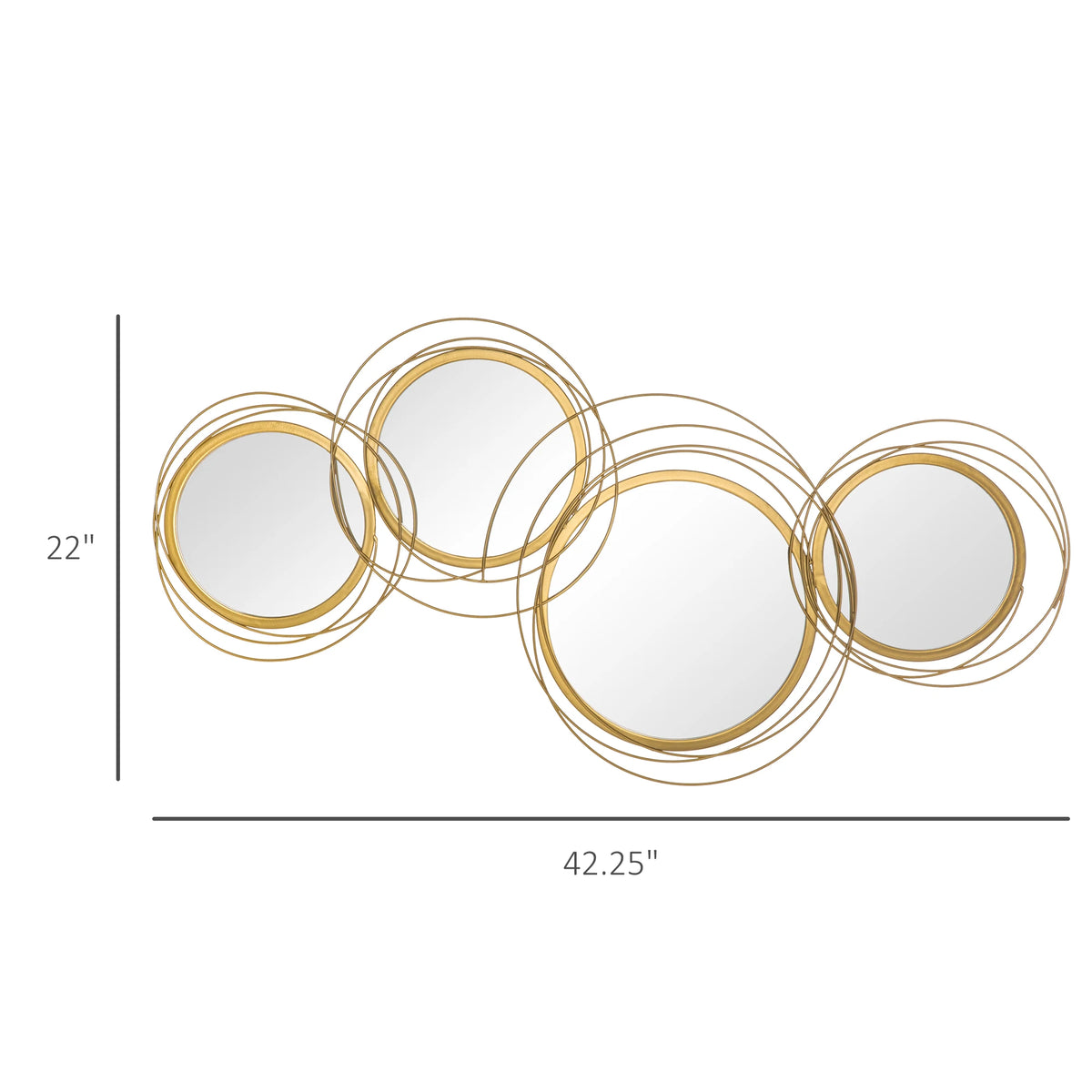 HOMCOM Modern Metal Wall Mirror Sculpture for Stylish Home Decor