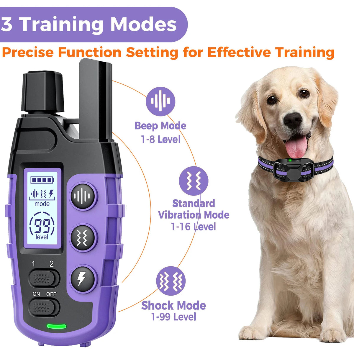 WXRPET Waterproof Remote Dog Training Collar With Vibration And Beep